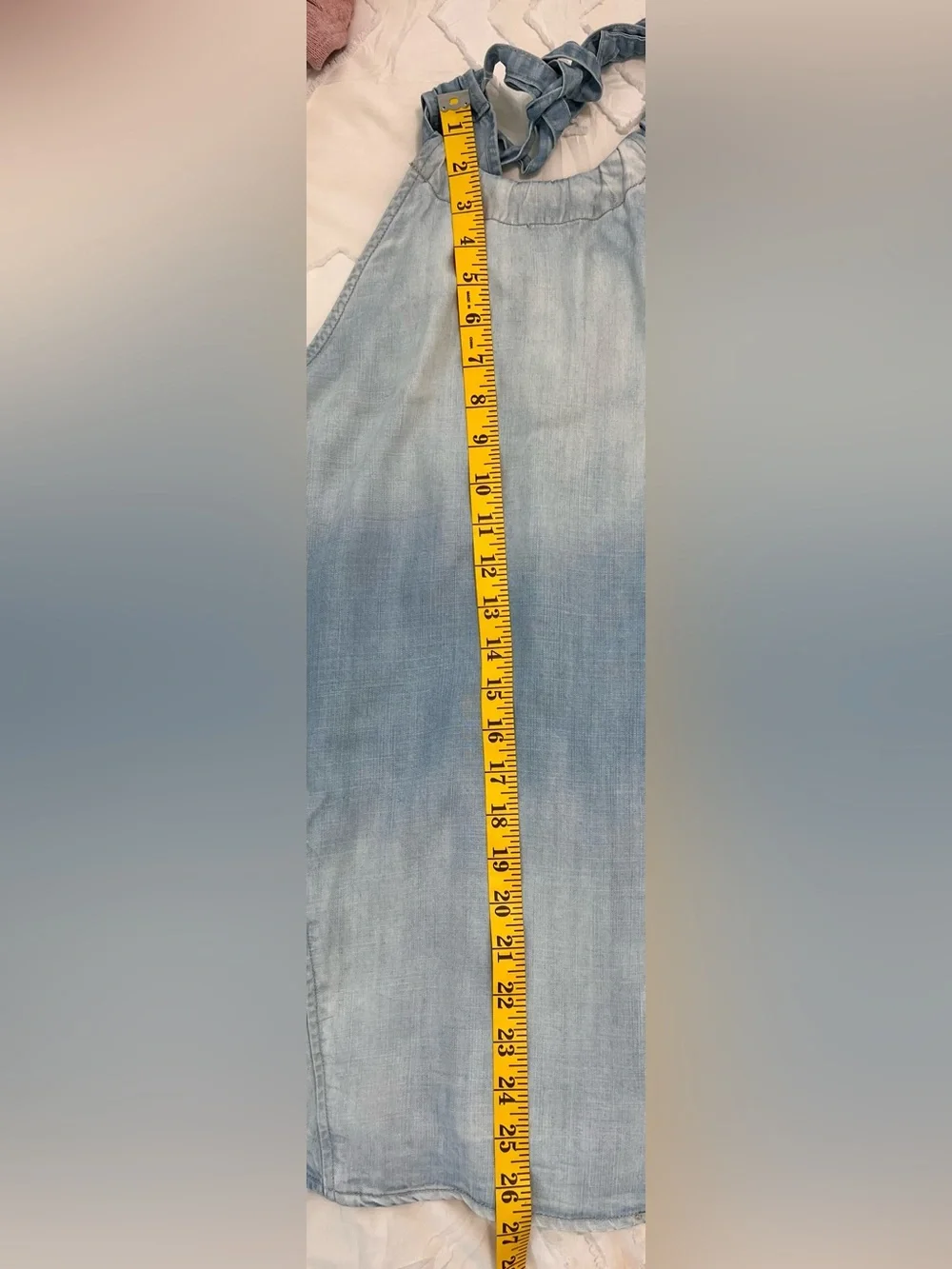 Cloth & Stone by Anthropologie Chambray Tie Neck Halter Tank Top S